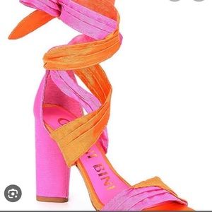Womens Gianni bini pink orange size 8.5 heels